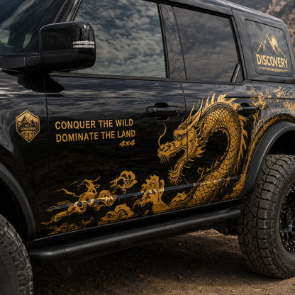 Golden Dragon SUV Decal | Mythical Side Vinyl Wrap for Off-Road Vehicles