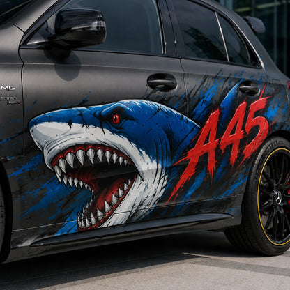 Shark Attack Car Decal for Sport Sedan | Street Racing Vinyl Wrap