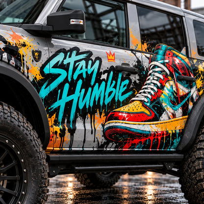 Colorful Street Art Car Decal for Ford Bronco | Graffiti Side Vinyl Wrap