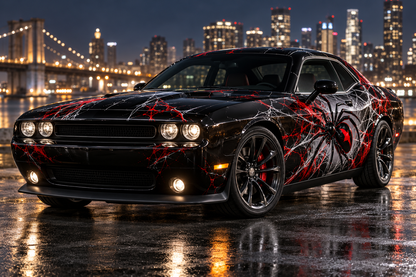 2009 dodge challenger rt with hellcat front bumper and hood