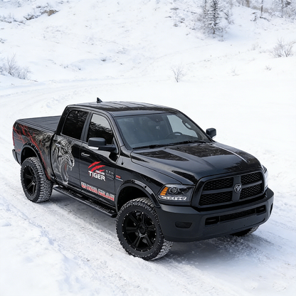 Tiger Attack Car Decal for Pickup Truck | Predator Animal Vinyl Wrap