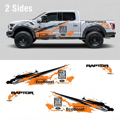 Splash Graphic Pickup Truck Decal | Orange Black Performance Vinyl Wrap Kit