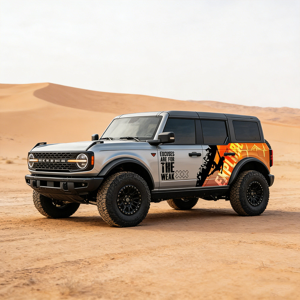 Mountain Climber SUV Decal | Adventure Gradient Side Wrap Graphic