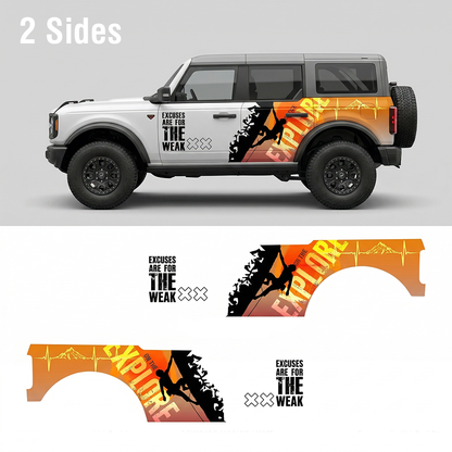Mountain Climber SUV Decal | Adventure Gradient Side Wrap Graphic