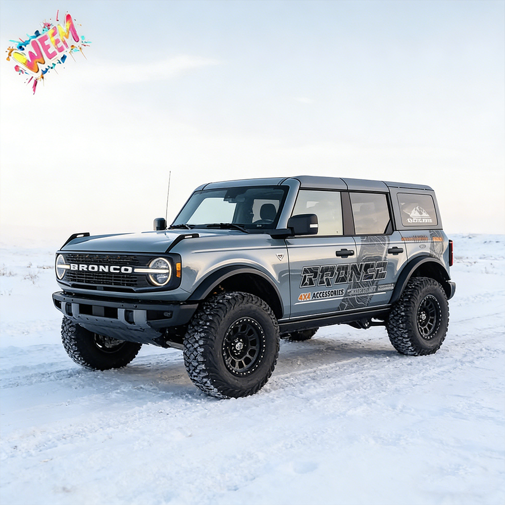 Topo Overland SUV Decal | Terrain Map Off-Road Side Vinyl Wrap for Jeep Bronco 4x4
