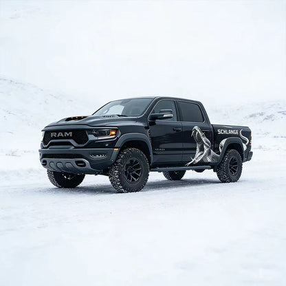 Viper Snake Vinyl Wrap Applied on Pickup Truck – Off-Road Side Decal View
