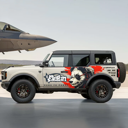 Kung Fu Panda Style SUV Decal for Bronco | Martial Arts Panda Side Graphic Wrap