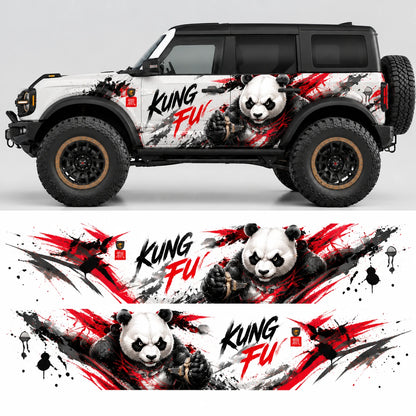 Kung Fu Panda Style SUV Decal for Bronco | Martial Arts Panda Side Graphic Wrap