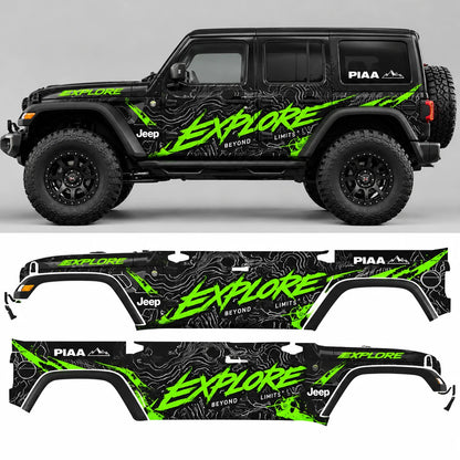 Contour Line Topographic SUV Decal for Jeep Wrangler | Overland Terrain Map Side Wrap