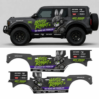 Neon Rabbit SUV Decal | Street Racing Style Side Graphic