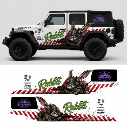 Tactical Rabbit SUV Decal | Off-Road Bunny Head Side Graphic