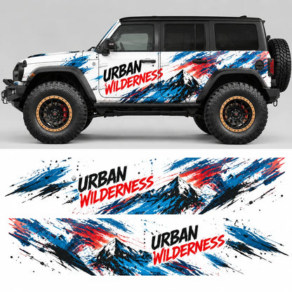Retro Stripe SUV Decal for Jeep Wrangler | Urban Wilderness Side Graphic Wrap