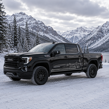 Wolf Mountain Truck Decal for GMC Sierra 1500 | Wilderness Side Vinyl Wrap