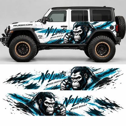 Monkey Stripe SUV Decal for Wrangler | Minimal Animal Side Graphic Wrap
