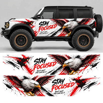 Eagle Motivational SUV Decal | Bold Off-Road Side Vinyl Wrap
