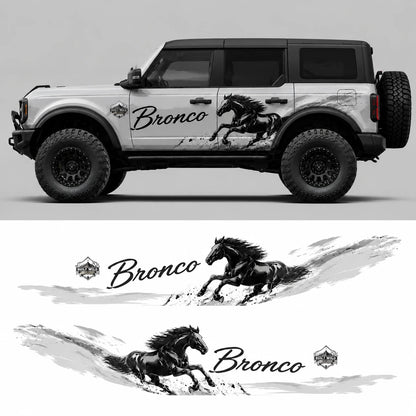 Black Horse SUV Decal | Brush Stroke Animal Side Graphic Vinyl Wrap Kit