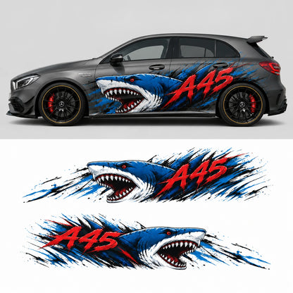 Shark Attack Car Decal for Sport Sedan | Street Racing Vinyl Wrap