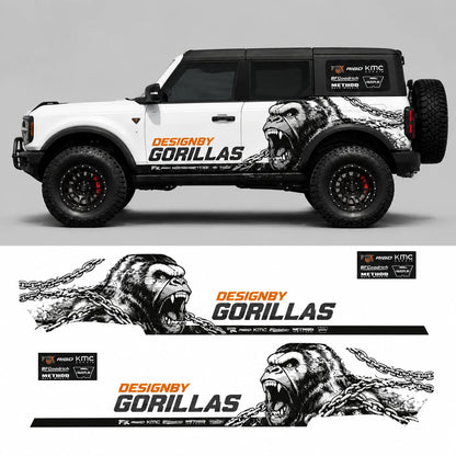 Black Gorilla Off-Road SUV Decal | Aggressive Side Graphic Kit