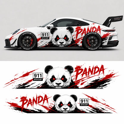 Panda Racing Car Decal for Sports Car | Animal Style Vinyl Wrap