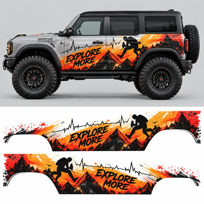 Mountain Climber SUV Decal | Adventure Gradient Side Wrap Graphic