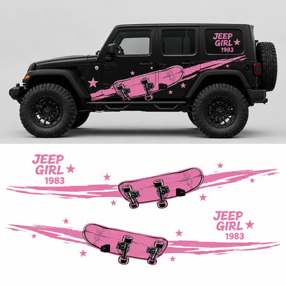 Pink Skateboard SUV Decal | Street Style Side Stripe Wrap