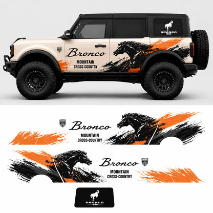 Wild Horse SUV Decal | Running Stallion Side Wrap Graphic
