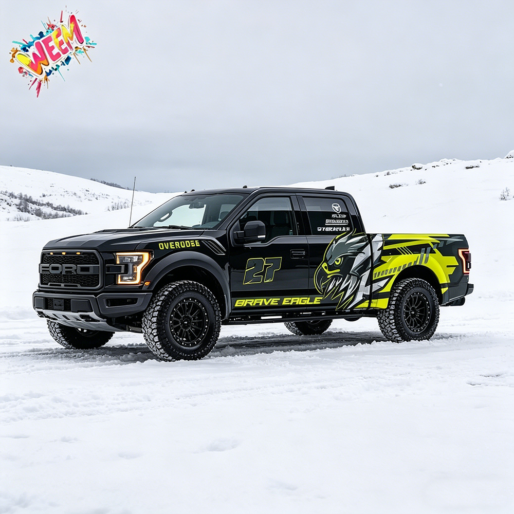 Neon Eagle Racing Truck Decal Kit | 4x4 Off-Road Performance Vinyl Wrap