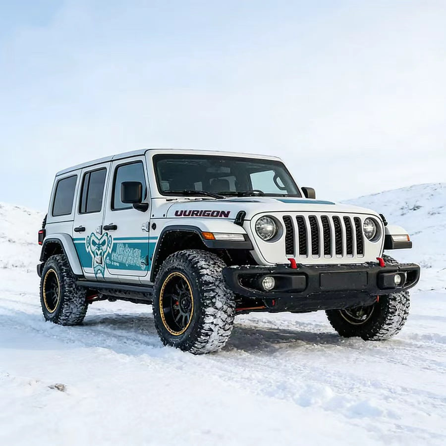 Jeep Wrangler with Monkey Stripe Side Graphic Vinyl Wrap – Minimal Animal SUV Decal