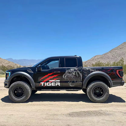 Animal Graphic Tiger Beast Vinyl Wrap Applied on Ford Raptor – Decal Side View