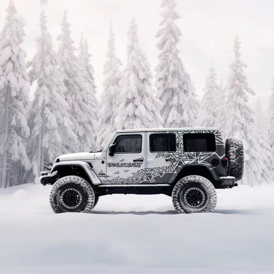 Geometric Triangle SUV Decal for Jeep Wrangler – Abstract Shatter Off-Road Side Wrap