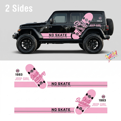 Pink Skateboard SUV Decal | Street Style Side Stripe Wrap
