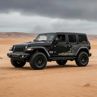 Contour Line Topographic SUV Decal for Jeep Wrangler | Overland Terrain Map Side Wrap