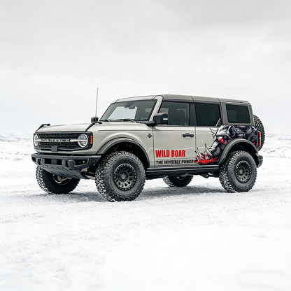 Wild Boar SUV Decal for Ford Bronco | Aggressive Off-Road Animal Side Vinyl Wrap