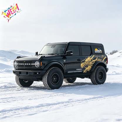 Golden Dragon SUV Decal | Mythical Side Vinyl Wrap for Off-Road Vehicles