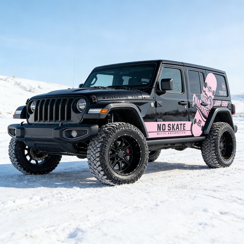 Pink Skateboard SUV Decal | Street Style Side Stripe Wrap