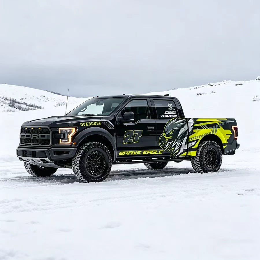 Neon Eagle Racing Truck Decal Kit – 4x4 Off-Road Performance Vinyl Wrap Design