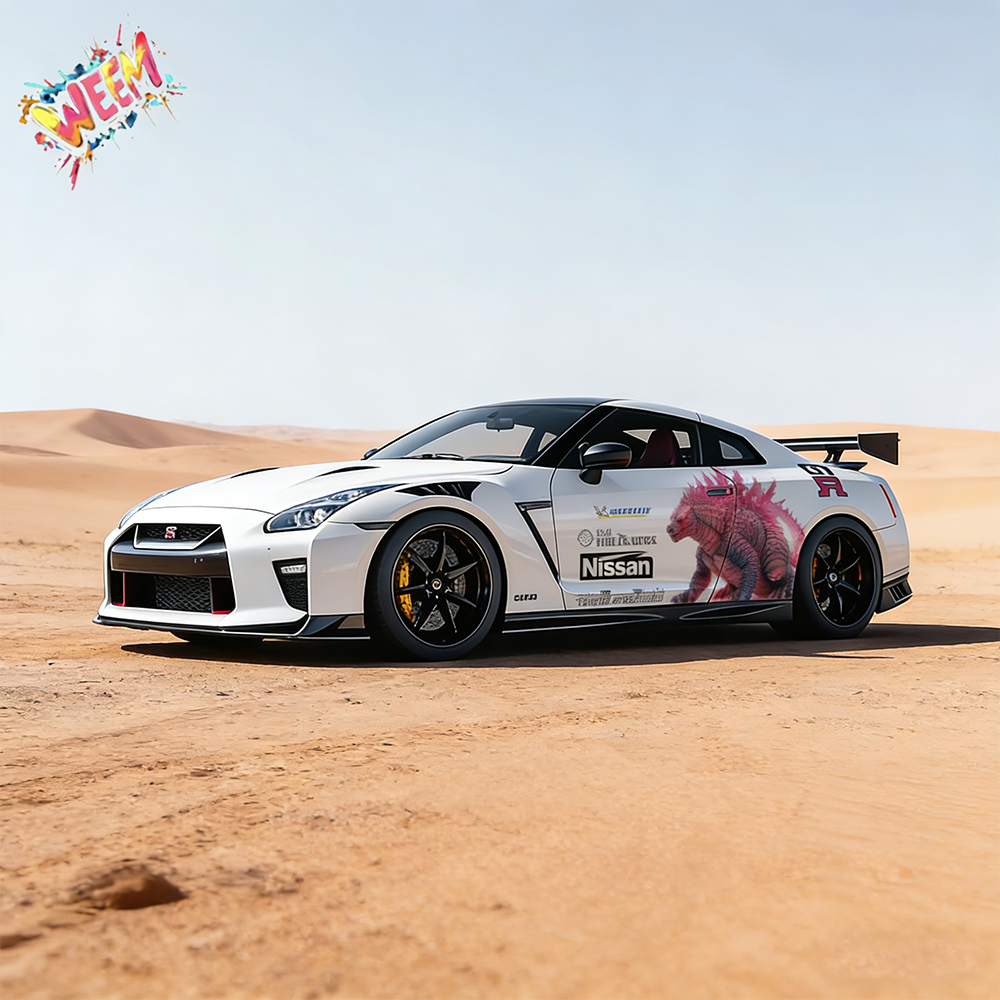 Kaiju Monster Car Decal for Nissan GT-R | Anime Godzilla Style Racing Wrap