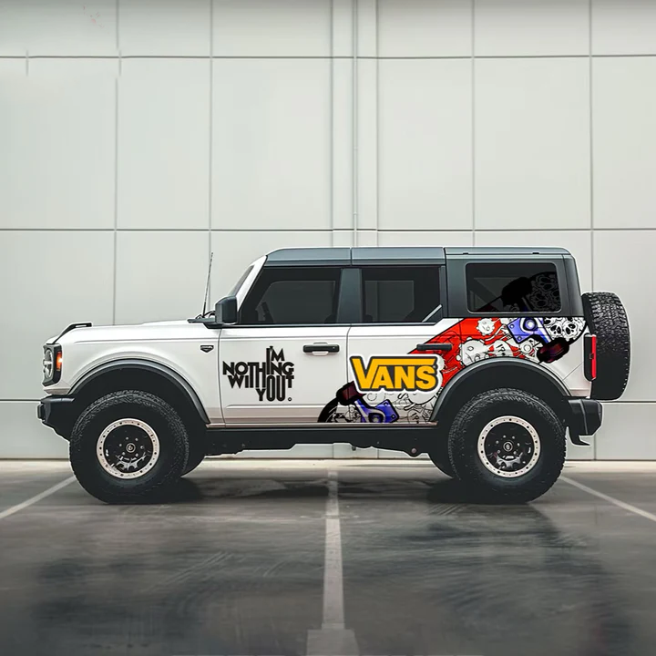 Street Graffiti SUV Decal Wrap for Jeep Wrangler | Skate Style Cartoon Overland Side Graphics