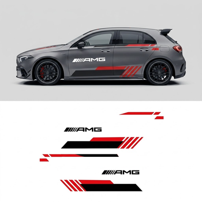 AMG Style Racing Stripe Decal for Hatchback | Performance Side Vinyl Wrap