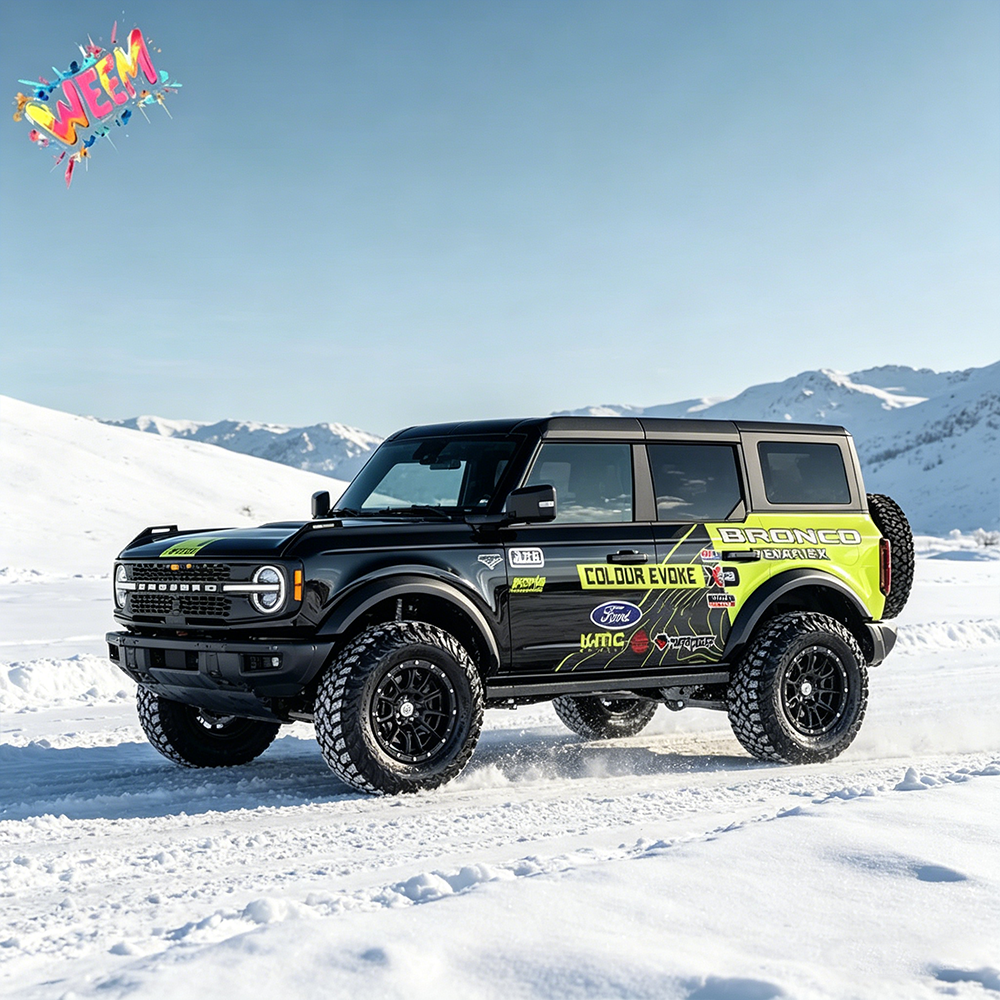 Neon Green Racing Stripe SUV Decal | Performance Side Graphic Kit