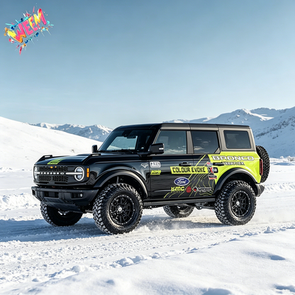 Neon Green Racing Stripe SUV Decal | Performance Side Graphic Kit