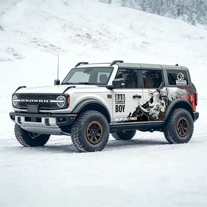 Ford Bronco with Rhino Side Graphic Vinyl Wrap – Aggressive Off-Road Beast SUV Decal
