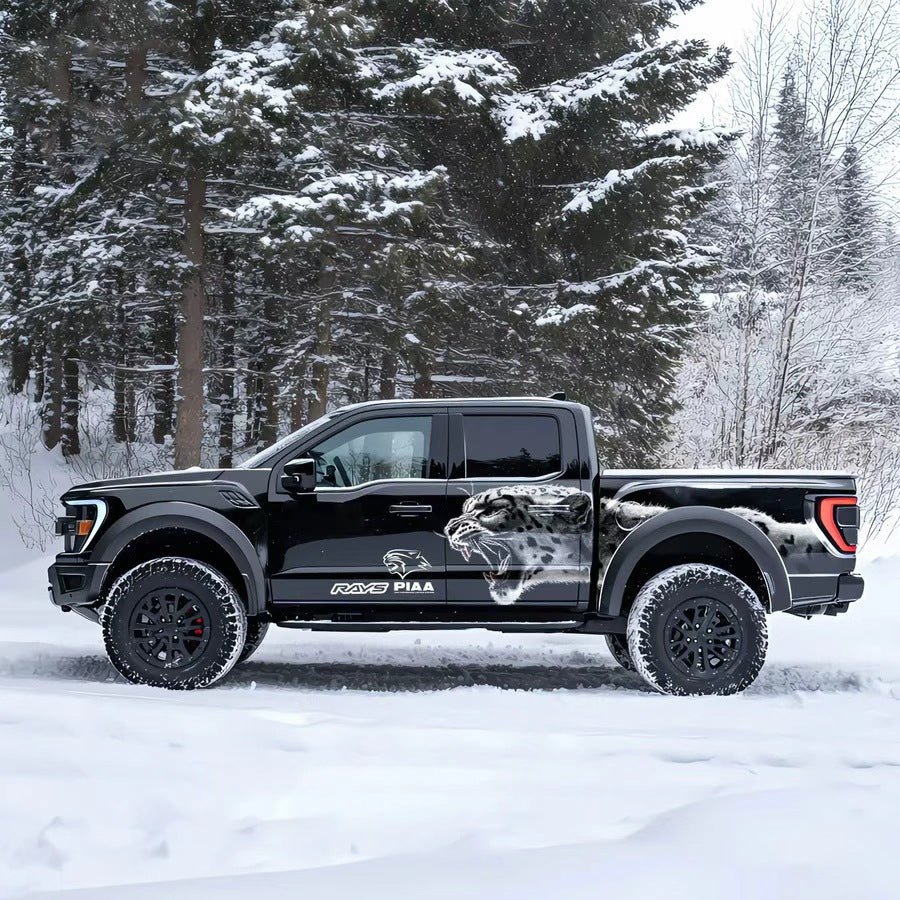 Wolf Snow Car Decal for Ford Raptor – Winter Animal Vinyl Wrap Design