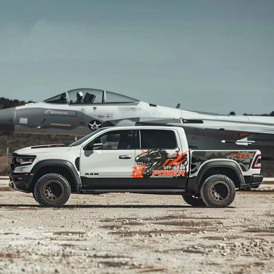 Dino Power Camo Truck Decal Kit – Off-Road Performance Vinyl Wrap Design