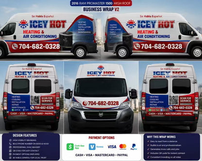 2016 RAM ProMaster 1500 High Roof Custom Business Wrap | Professional Fleet Vehicle Decals