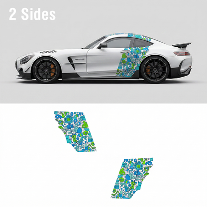 Graffiti Cartoon Car Decal for Mercedes AMG GT | Custom Side Vinyl Wrap