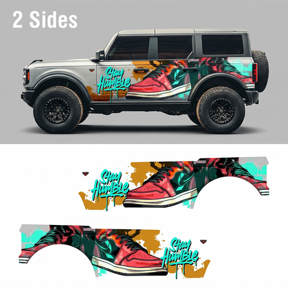 Colorful Street Art Car Decal for Ford Bronco | Graffiti Side Vinyl Wrap