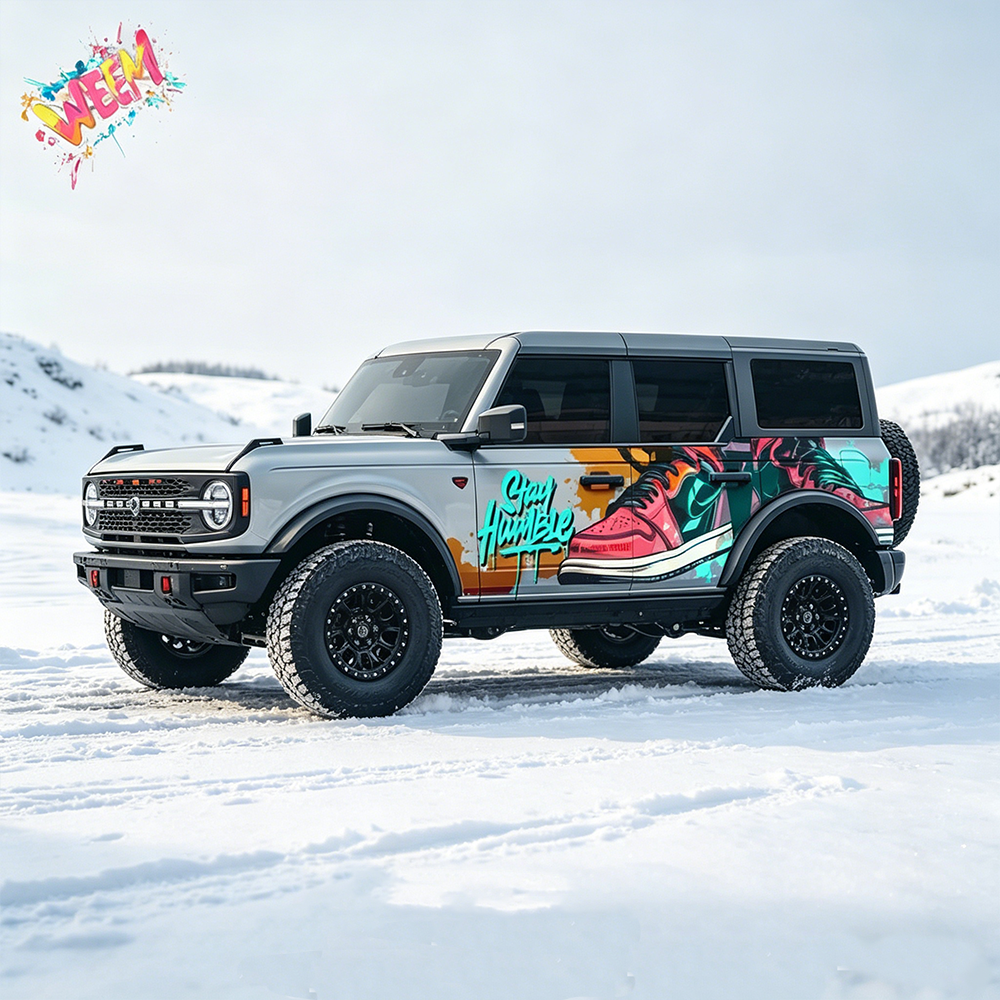Colorful Street Art Car Decal for Ford Bronco | Graffiti Side Vinyl Wrap