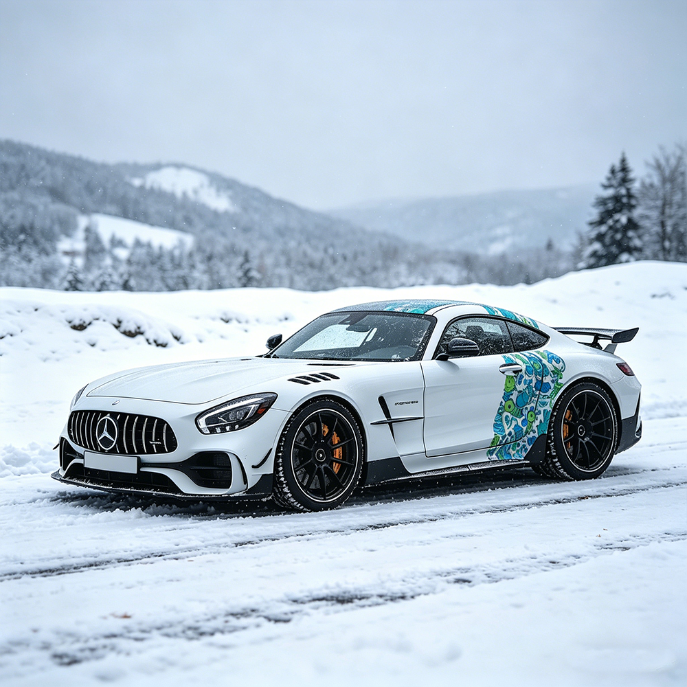 Graffiti Cartoon Car Decal for Mercedes AMG GT | Custom Side Vinyl Wrap