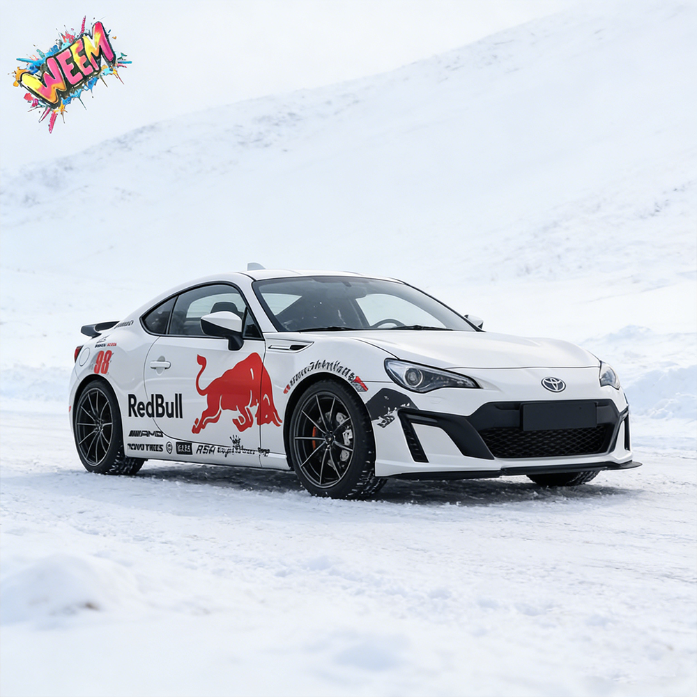 Bull Racing Car Decal for Sport Coupe | Performance Red Bull Style Vinyl